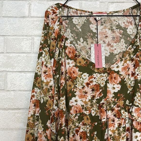 Andree by Unit Floral Babydoll Top 3X NWT - Picture 5 of 8